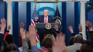 Trump Recaps His First Year Back in Office With Winding Remarks, Paper Tossing and Impressions